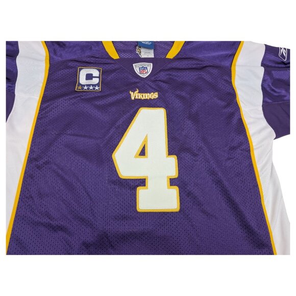 Reebok Brett Favre 4 Minnesota Vikings On-Field NFL Jersey Purple Sz 48 Stitched - Picture 4 of 11